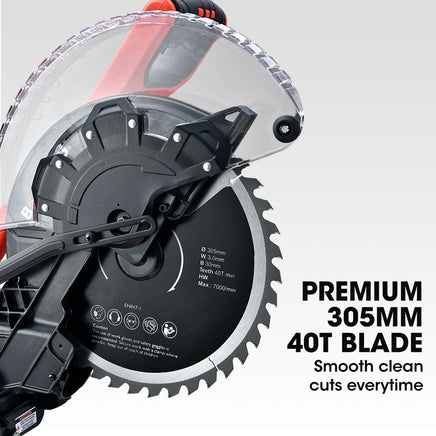 BAUMR-AG 305mm Compound Mitre Saw Dual Bevel Sliding Drop Saws 2200W - ElectronX Plus