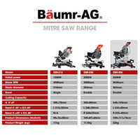 BAUMR-AG 305mm Compound Mitre Saw Dual Bevel Sliding Drop Saws 2200W - ElectronX Plus