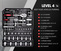 BULLET 925PC Tool Box On Wheels Kit Trolley Mobile Handle Set Toolbox Storage - ElectronX Plus