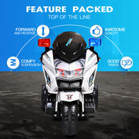 ROVO KIDS Electric Ride-On Motorcycle Children Police Patrol Bike Toy Trike - ElectronX Plus