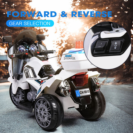 ROVO KIDS Electric Ride-On Motorcycle Children Police Patrol Bike Toy Trike - ElectronX Plus