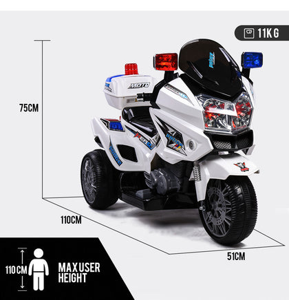 ROVO KIDS Electric Ride-On Motorcycle Children Police Patrol Bike Toy Trike - ElectronX Plus