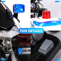 ROVO KIDS Electric Ride-On Motorcycle Children Police Patrol Bike Toy Trike - ElectronX Plus