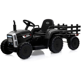 ROVO KIDS Electric Battery Operated Ride On Tractor Toy, Remote Control, Black - ElectronX Plus