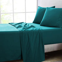 GOMINIMO 4 Pcs Bed Sheet Set 1000 Thread Count Ultra Soft Microfiber - Single (Teal) GO-BS-111-XS - ElectronX Plus