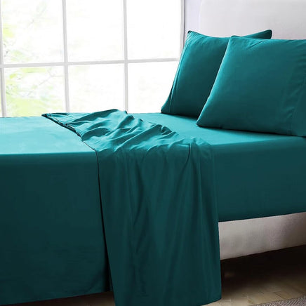 GOMINIMO 4 Pcs Bed Sheet Set 1000 Thread Count Ultra Soft Microfiber - Single (Teal) GO-BS-111-XS - ElectronX Plus