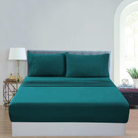 GOMINIMO 4 Pcs Bed Sheet Set 1000 Thread Count Ultra Soft Microfiber - Single (Teal) GO-BS-111-XS - ElectronX Plus