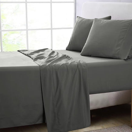 GOMINIMO 4 Pcs Bed Sheet Set 1000 Thread Count Ultra Soft Microfiber - Single (Grey) GO-BS-109-XS - ElectronX Plus