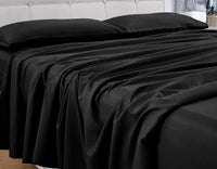 GOMINIMO 4 Pcs Bed Sheet Set 1000 Thread Count Ultra Soft Microfiber - King Single (Black) GO-BS-113-XS - ElectronX Plus