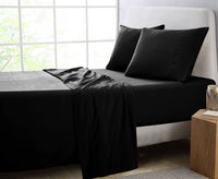 GOMINIMO 4 Pcs Bed Sheet Set 1000 Thread Count Ultra Soft Microfiber - King Single (Black) GO-BS-113-XS - ElectronX Plus