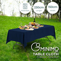 Gominimo Rectangle Tablecloth Polyester Dining Table Cloth Cover 230cm Navy Blue - ElectronX Plus