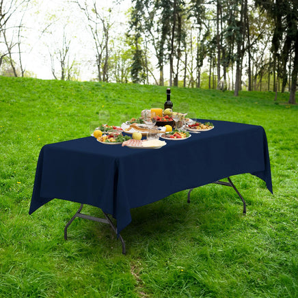 Gominimo Rectangle Tablecloth Polyester Dining Table Cloth Cover 230cm Navy Blue - ElectronX Plus