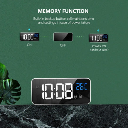 GOMINIMO Digital Clock Mirrored White GO-CK-101-FKT - ElectronX Plus