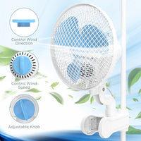 GOMINIMO Portable Oscillating Clip Fan With 2 Speed (White+Blue)GO-CF-102-YZ - ElectronX Plus