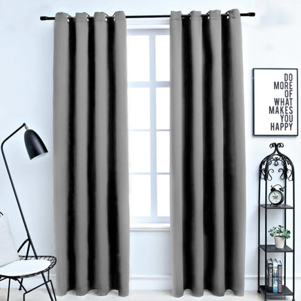 GOMINIMO Blackout Window Curtains for Thermal Insulated Room (Set of 2, W132cm x D160cm, Light Grey) - ElectronX Plus