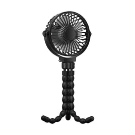 GOMINIMO 5000mAh Rechargeable Clip Fan with Flexible Tripod (Black) GO-CF-101-QF - ElectronX Plus