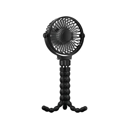 GOMINIMO 5000mAh Rechargeable Clip Fan with Flexible Tripod (Black) GO-CF-101-QF - ElectronX Plus