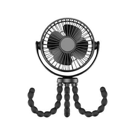 GOMINIMO 5000mAh Rechargeable Clip Fan with Flexible Tripod (Black) GO-CF-101-QF - ElectronX Plus