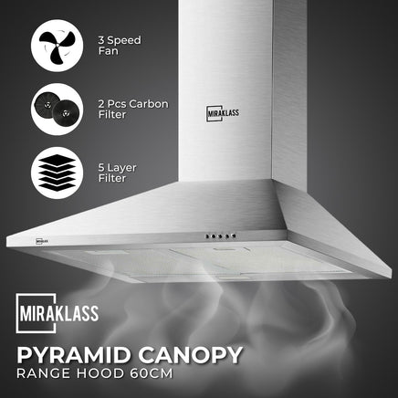 MIRAKLASS Pyramid Rangehood 60cm MK-RH-0660S-TD - ElectronX Plus