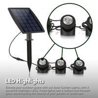 NOVEDEN Solar Garden Lights with 3 Set LED Spotlights (Warm White) - ElectronX Plus