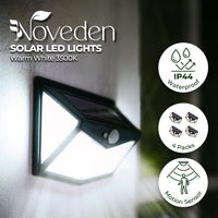 NOVEDEN 4 Packs Solar LED Lights with 3 Light Modes (Black) - ElectronX Plus