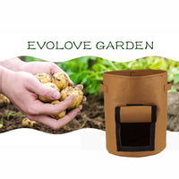 NOVEDEN 5 Packs 7 Gallon Plant Grow Bags with Window Flap (Brown) - ElectronX Plus