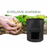 NOVEDEN 5 Packs 7 Gallon Plant Grow Bags with Window Flap (Black) - ElectronX Plus