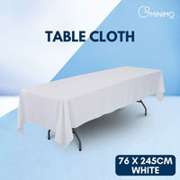 GOMINIMO Polyester Table Cloth 300cm (White) - ElectronX Plus