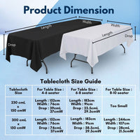 GOMINIMO Polyester Table Cloth 300cm (White) - ElectronX Plus