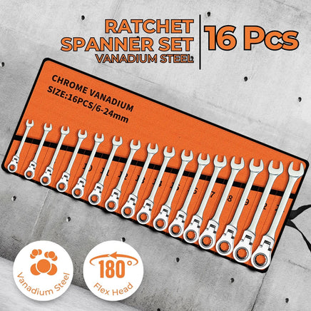 RYNOMATE 6-24mm Ratchet Spanner Set (16pcs) - ElectronX Plus