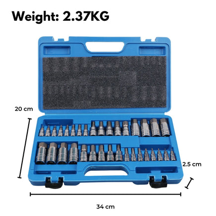 RYNOMATE Hex Bit Socket Set with 1/4" 3/8" 1/2" Allen Key Adapter 34pc - ElectronX Plus