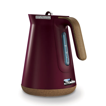 Morphy Richards 1.5L Aspect Kettle - Maroon with Cork-Effect Trim - ElectronX Plus