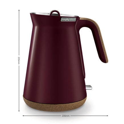 Morphy Richards 1.5L Aspect Kettle - Maroon with Cork-Effect Trim - ElectronX Plus