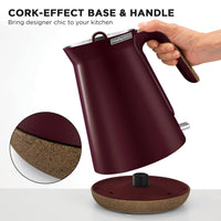 Morphy Richards 1.5L Aspect Kettle - Maroon with Cork-Effect Trim - ElectronX Plus