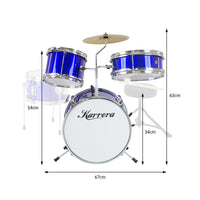 Karrera Children's 4pc Drum Kit - Blue - ElectronX Plus