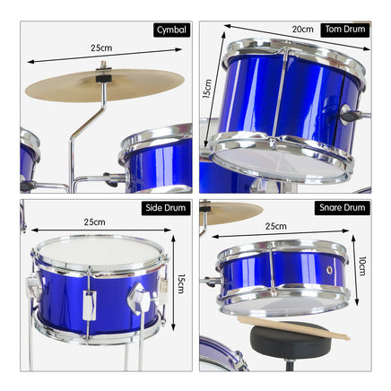 Karrera Children's 4pc Drum Kit - Blue - ElectronX Plus