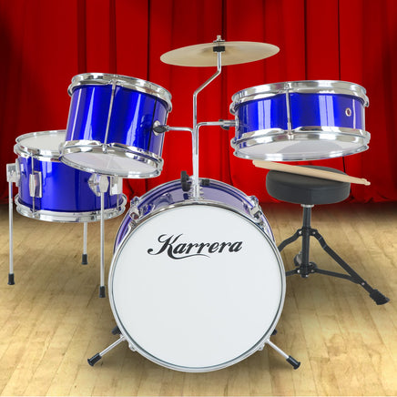 Karrera Children's 4pc Drum Kit - Blue - ElectronX Plus