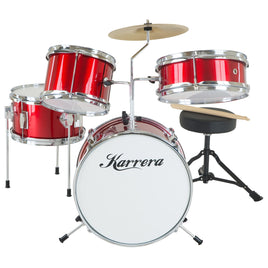 Karrera Children's 4pc Drum Kit - Red - ElectronX Plus