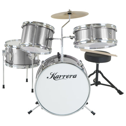 Karrera Childrens 4pc Drum Kit - Silver - ElectronX Plus