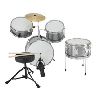 Karrera Childrens 4pc Drum Kit - Silver - ElectronX Plus