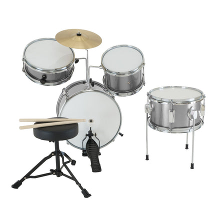 Karrera Childrens 4pc Drum Kit - Silver - ElectronX Plus