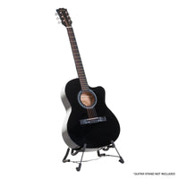 Karrera Acoustic Cutaway 40in Guitar - Black - ElectronX Plus