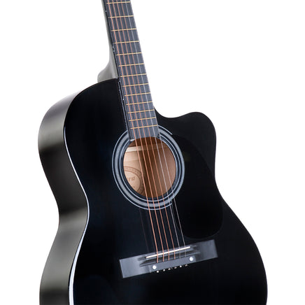 Karrera Acoustic Cutaway 40in Guitar - Black - ElectronX Plus