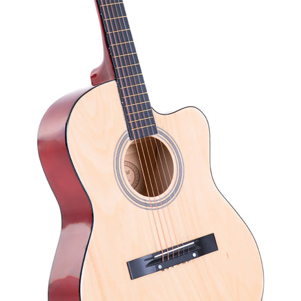 Karrera Acoustic Cutaway 40in Guitar - Natural - ElectronX Plus