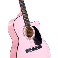 Karrera Acoustic Cutaway 40in Guitar - Pink - ElectronX Plus