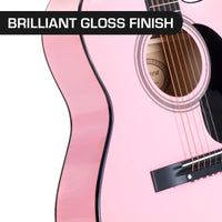 Karrera Acoustic Cutaway 40in Guitar - Pink - ElectronX Plus