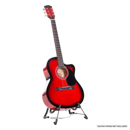 Karrera Acoustic Cutaway 40in Guitar - Red - ElectronX Plus