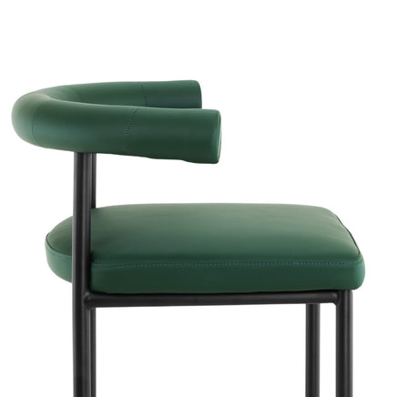 Sarantino Cedric Bar Stool W/ High-density Foam Upholstered In Pu Leather Sturdy Iron Frame Green - ElectronX Plus