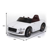 Kahuna Bentley Exp 12 Speed 6E Licensed Kids Ride On Electric Car Remote Control - White - ElectronX Plus