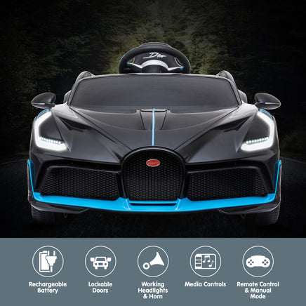 Kahuna Licensed Bugatti Divo Kids Electric Ride On Car - Black - ElectronX Plus